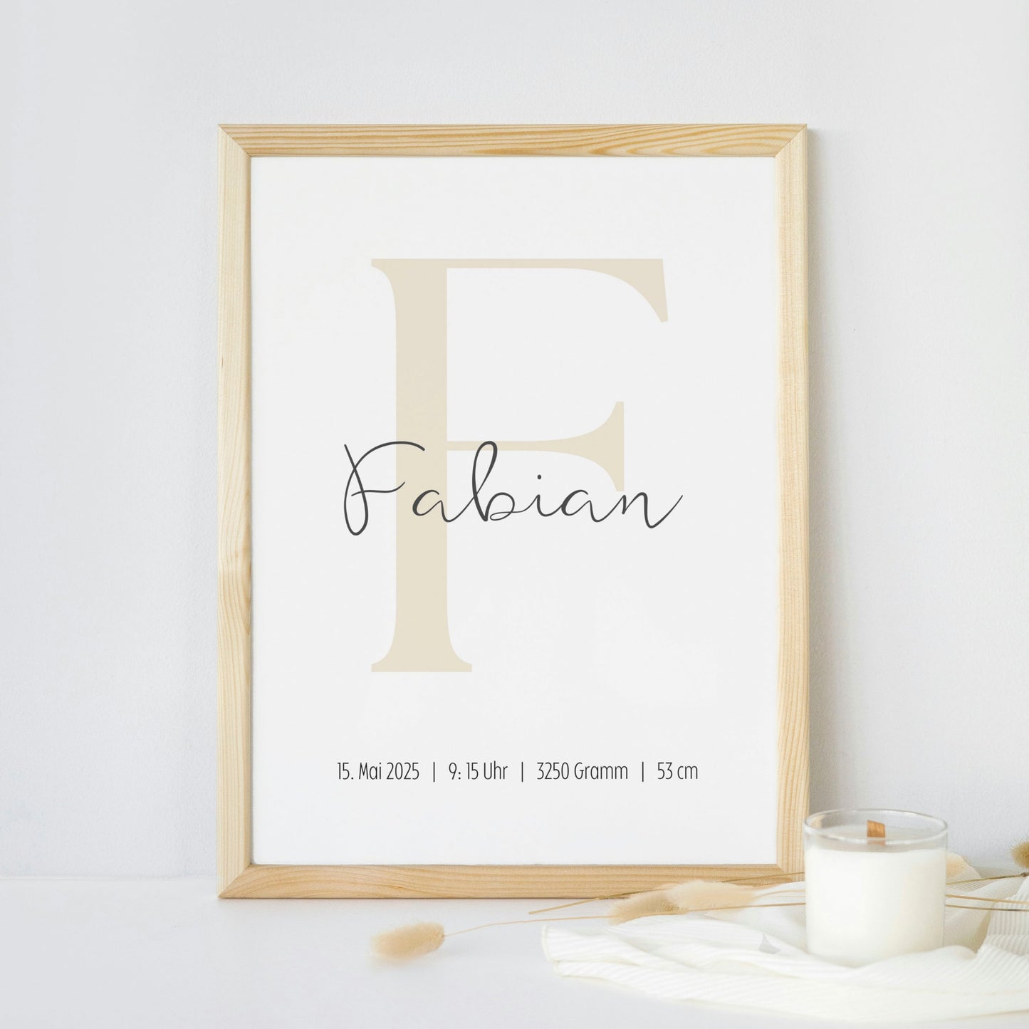 Personalisiertes Poster: Geburtsposter mit Kindername