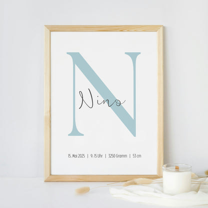 Personalisiertes Poster: Geburtsposter mit Kindername