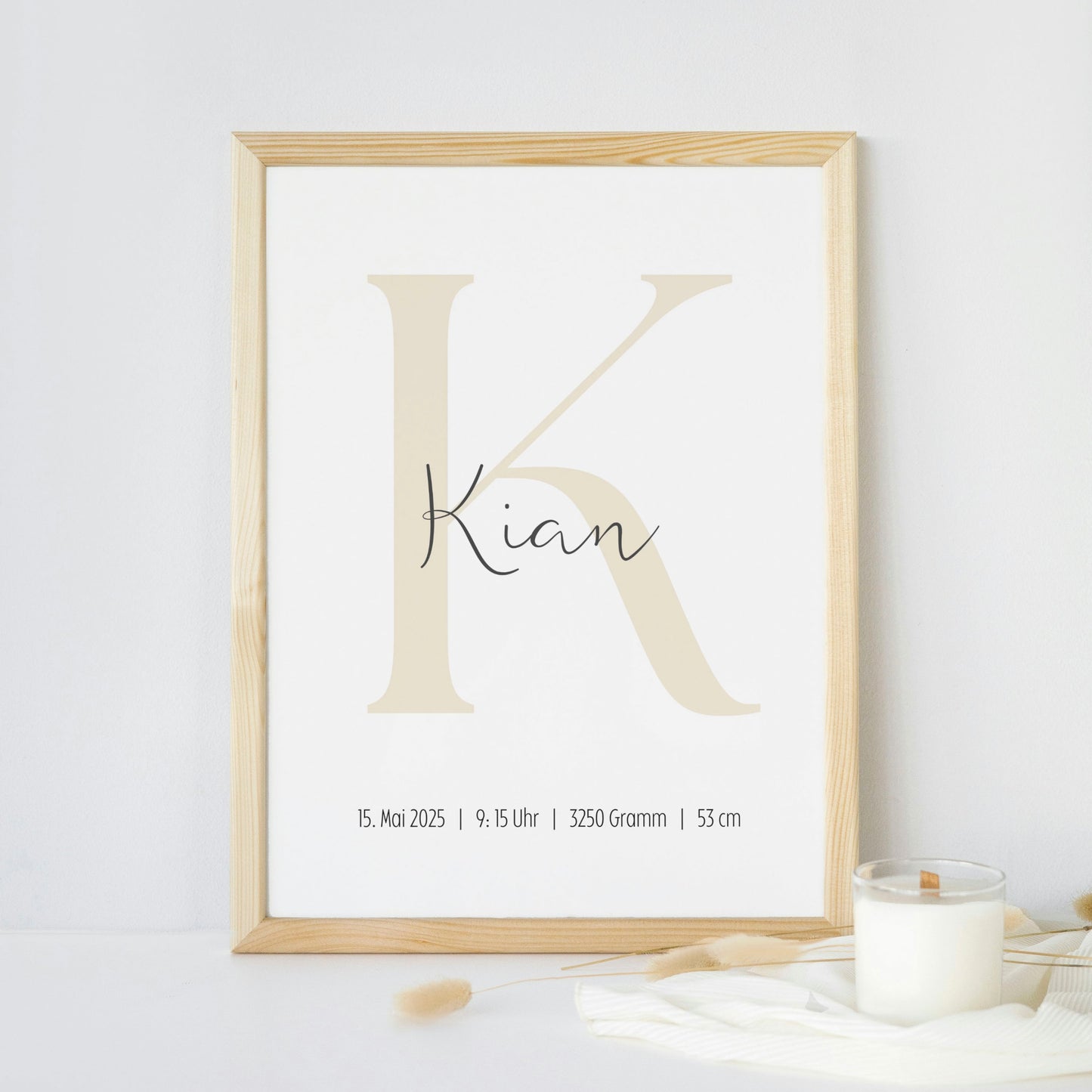 Personalisiertes Poster: Geburtsposter mit Kindername