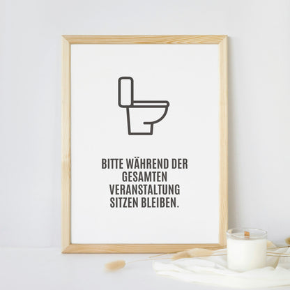 Poster: Hinweis Toilette, Sitzpinkler