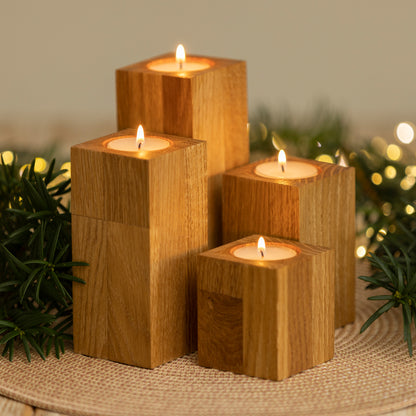 Adventskranz aus Holz, Kerzenständer