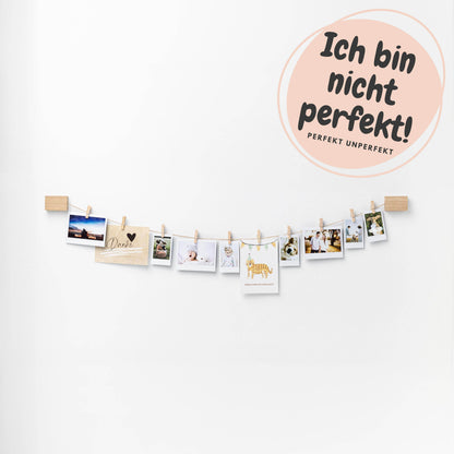 Bilderleine mit Wäscheklammern, 100cm Länge, Perfekt unperfekt
