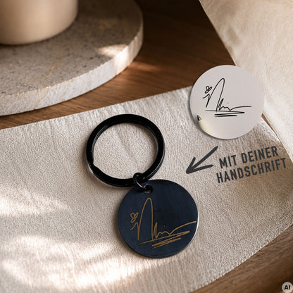 Personalisierter Schlüsselanhänger mit Deiner Handschrift als Gravur