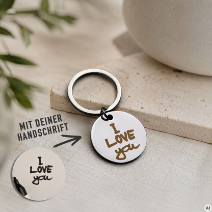 Personalisierter Schlüsselanhänger mit Deiner Handschrift als Gravur