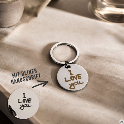 Personalisierter Schlüsselanhänger mit Deiner Handschrift als Gravur