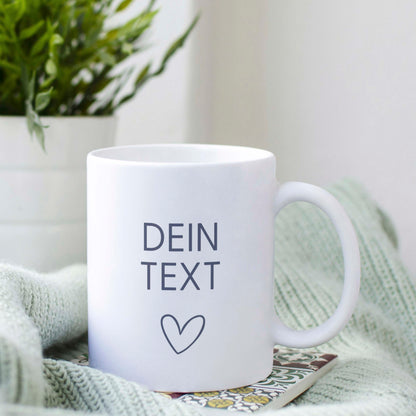 Personalisierbare Tasse: Dein Text mit Herz ♥️