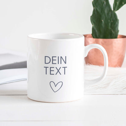 Personalisierbare Tasse: Dein Text mit Herz ♥️