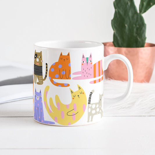 Tasse: bunte Katzen 🐾