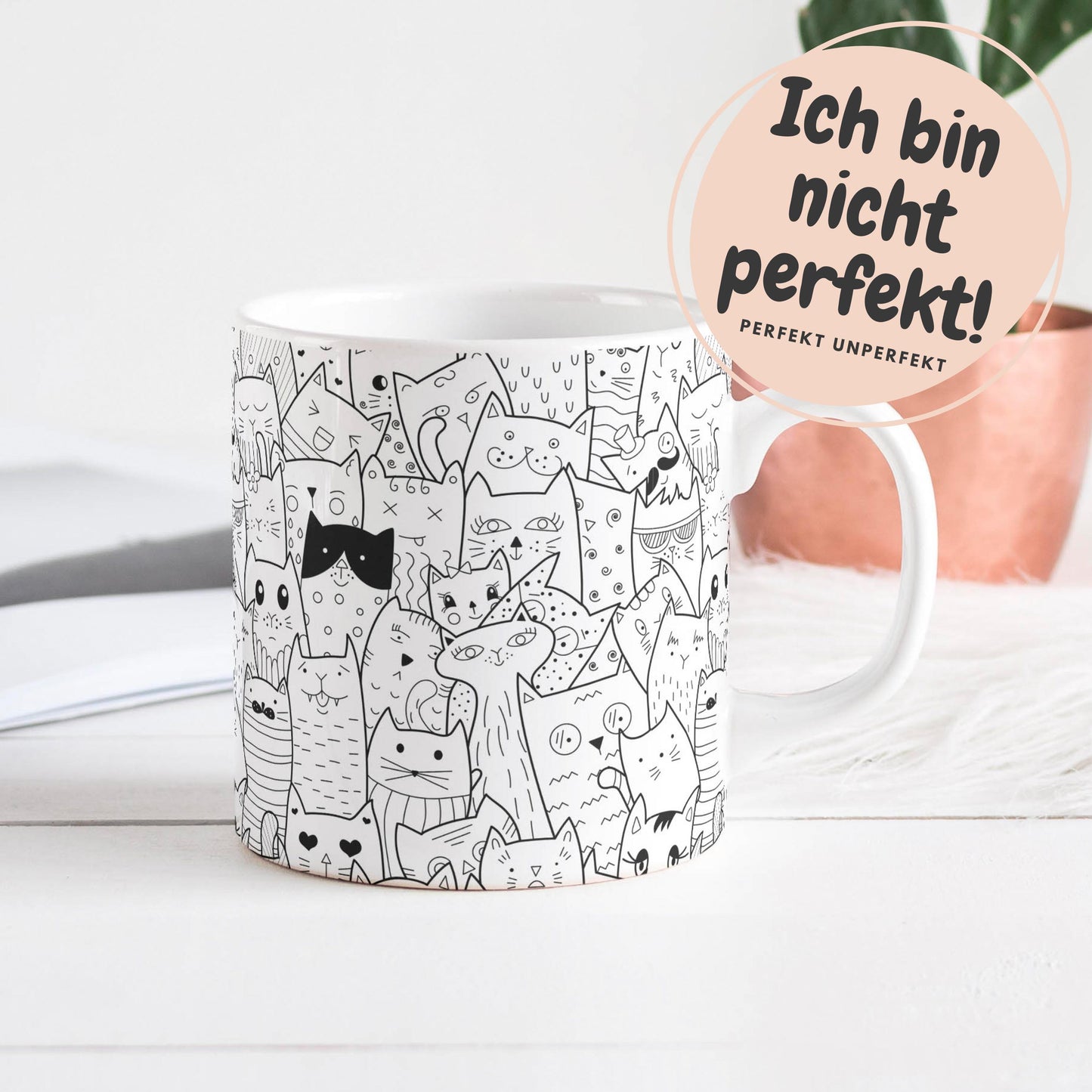 Tasse: Katzenchaos - Wimmelbild 🐈 PERFEKT UNPERFEKT