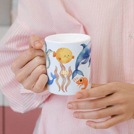 Tasse: Korallenriff mit Meerestieren