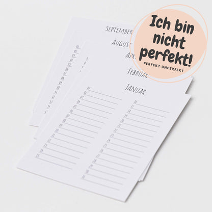 Geburtstagskalender mit Holzständer, PERFEKT UNPERFEKT