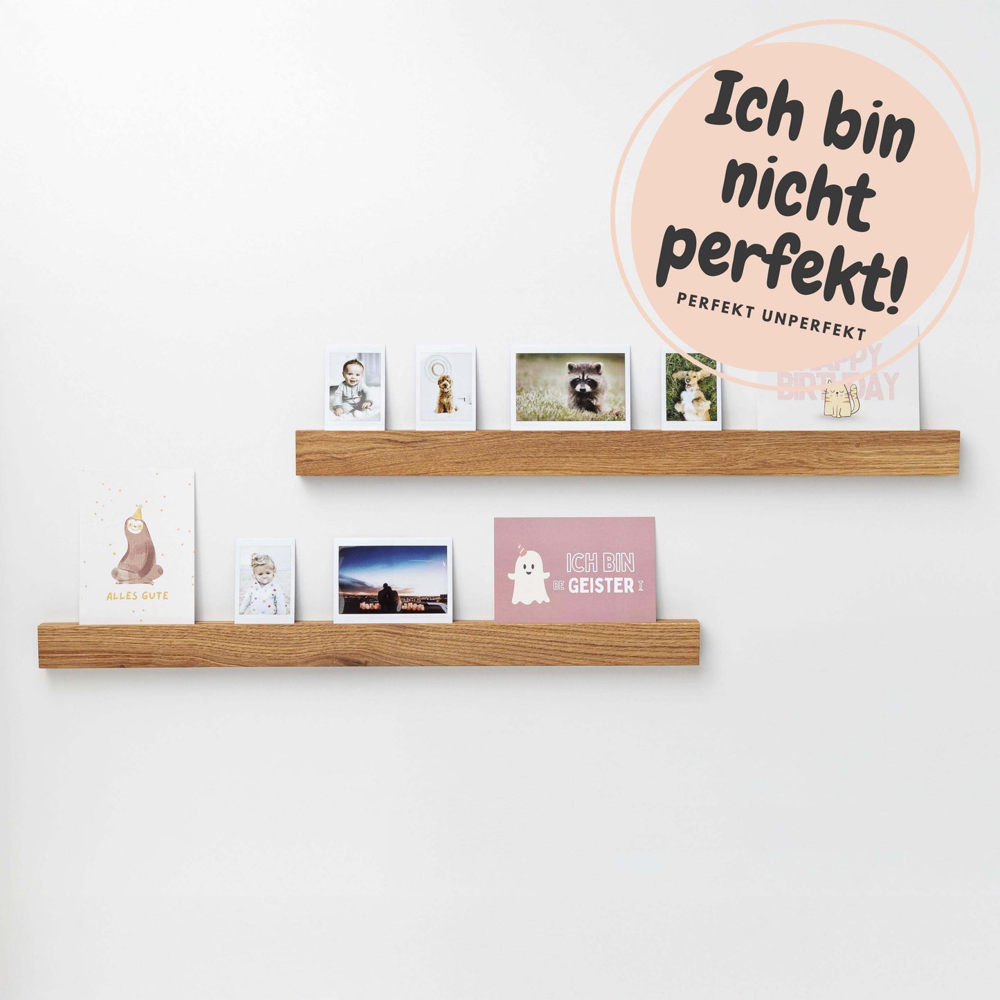 Fotohalter zum Aufhängen aus Eichenholz, 60cm, PERFEKT UNPERFEKT