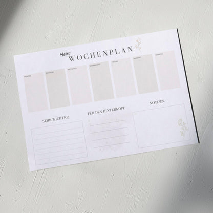 Wochenplaner Block, DIN A4, Schreibtischunterlage, PERFEKT UNPERFEKT