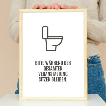 Poster: Hinweis Toilette, Sitzpinkler