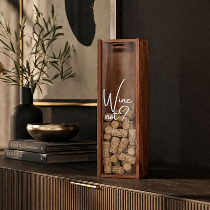 Korkensammler Box, Weinkiste mit individuellem Aufdruck