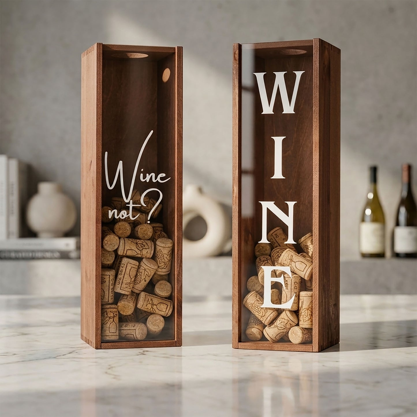 Korkensammler Box, Weinkiste mit individuellem Aufdruck