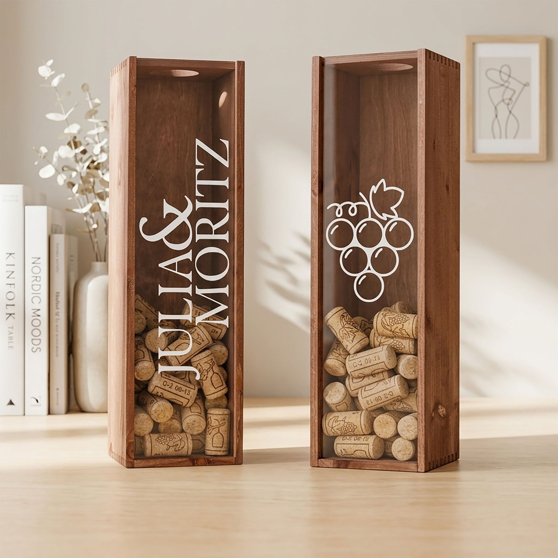 Korkensammler Box, Weinkiste mit individuellem Aufdruck – NINOundMILA