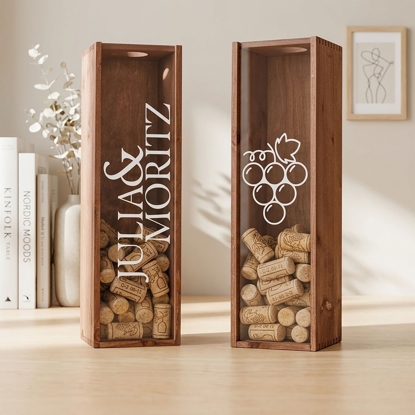 Korkensammler Box, Weinkiste mit individuellem Aufdruck