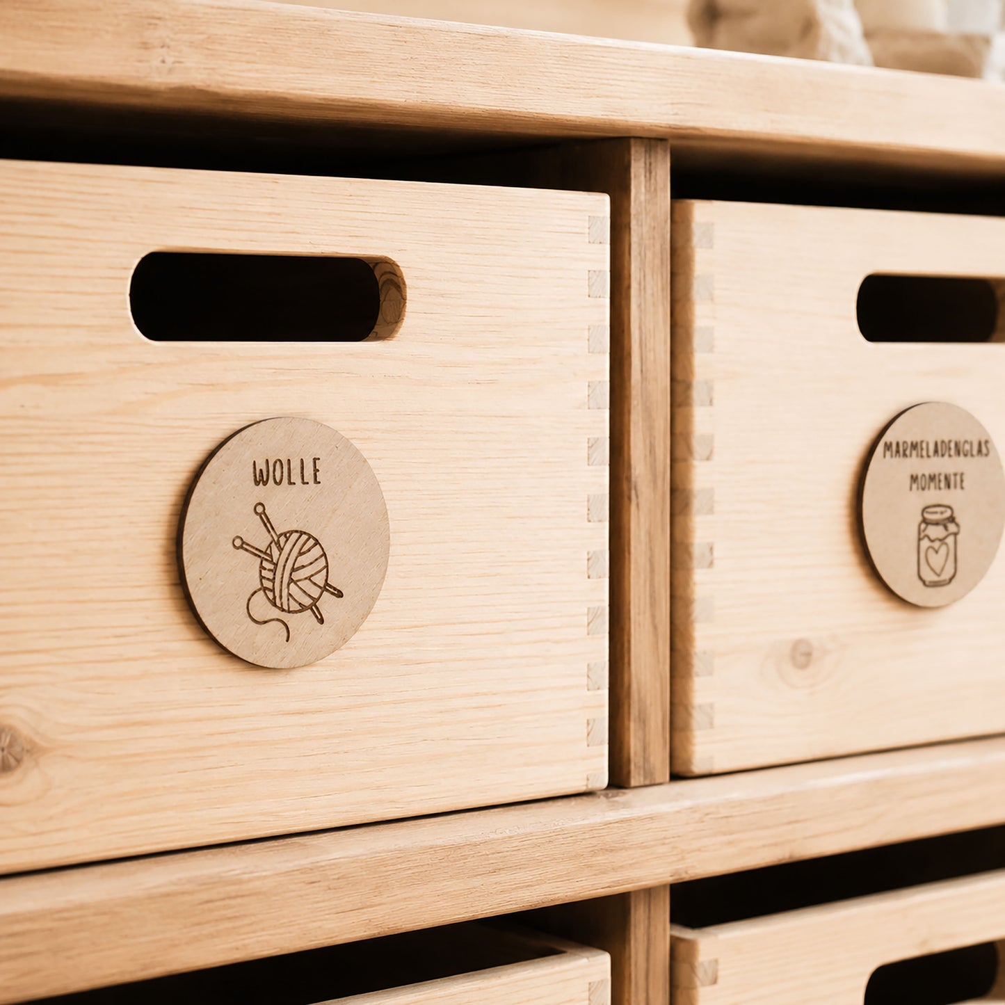 Ordnungsetiketten aus Holz, 200 Motive für individuelle Etiketten