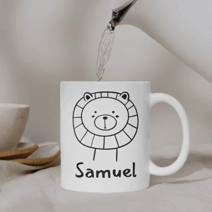 Personalisierbare Kindertasse: Tiermotiv + Kindername
