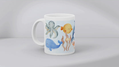 Tasse: Korallenriff mit Meerestieren