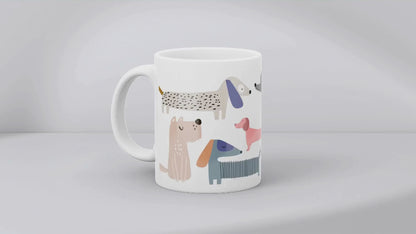 Personalisierbare Tasse: bunte Hunde 🐶