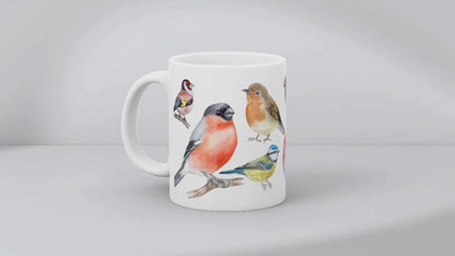 Tasse: Bunte Singvögel