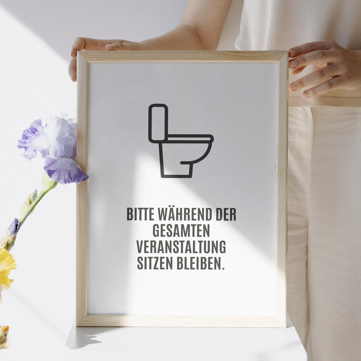 Poster: Hinweis Toilette, Sitzpinkler